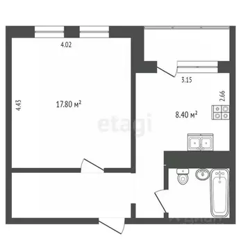 1-к кв. Московская область, Балашиха ул. Яганова, 3 (33.0 м)