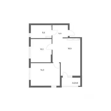 2-к кв. Калининградская область, Калининград ул. Юрия Гагарина, 30 ...