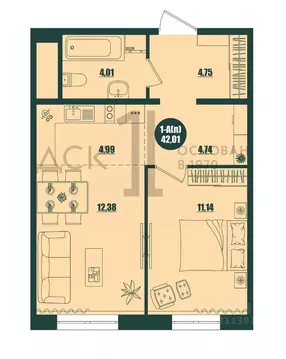 1-к кв. Ханты-Мансийский АО, Сургут 39-й мкр, Крылов жилой комплекс ...