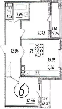 3-к кв. Ленинградская область, Всеволожский район, Кузьмоловский пгт ...