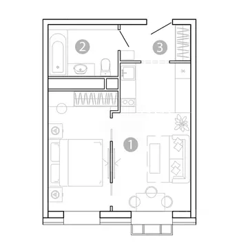 1-к кв. Забайкальский край, Чита 1-я Коллективная ул., 6 СТР (37.27 м)