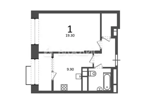 1-комнатная квартира: Москва, Клинская улица, 2А (40.3 м)