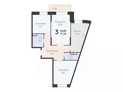 3-к кв. Московская область, Подольск Красная Горка мкр, ул. Садовая, ...