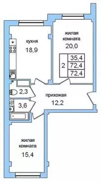 2-к кв. Псковская область, Псковский район, Завеличенская волость, д. ...