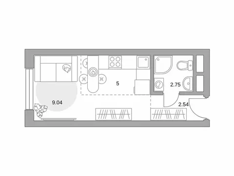 Квартира-студия: Балашиха, улица Лукино, 53А (19.33 м)