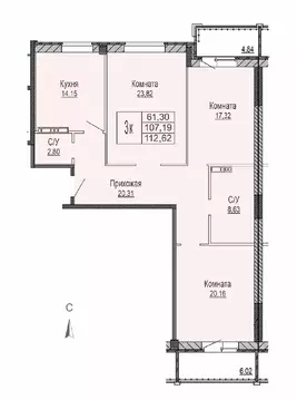 3-к кв. Ярославская область, Ярославль Ривьера Парк жилой комплекс ...