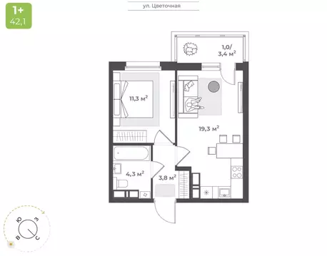 1-к кв. Тверская область, Тверь Соминка мкр,  (39.7 м)