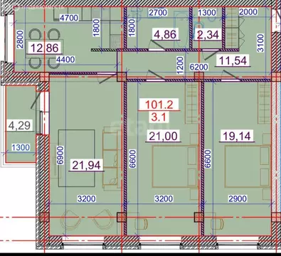 3-комнатная квартира: Владикавказ, улица Куйбышева, 71 (100 м)