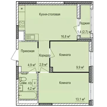 2-к кв. Удмуртия, Ижевск Буммаш жилрайон, Покровский жилой комплекс ...