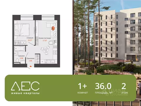 1-к кв. Свердловская область, Екатеринбург Широкая Речка мкр, Лес ...