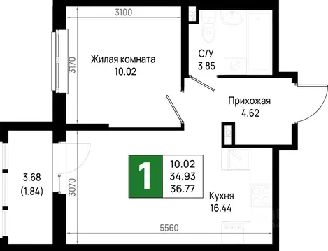 1-к кв. Ленинградская область, Всеволожский район, Свердловское ...