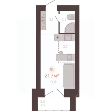 1-к кв. Алтайский край, Новоалтайск ул. Южсиба, 52А (21.7 м)