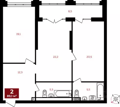 2-к кв. Свердловская область, Екатеринбург Южный жилрайон, Квартал ...