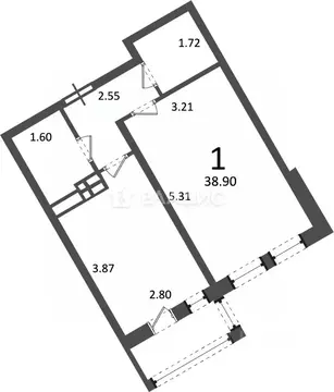 1-к кв. Москва д. Раево, ул. Ирландская, 4к1 (37.9 м)