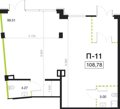 Помещение свободного назначения (108.78 м)