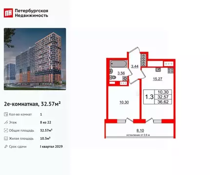1-к кв. Ленинградская область, Всеволожский район, Свердловское ...