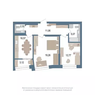 2-к кв. Башкортостан, Уфа ул. Пархоменко, 156Ж (63.8 м)