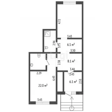 Помещение свободного назначения в Москва Долгопрудная аллея, 15к3 (63 ...