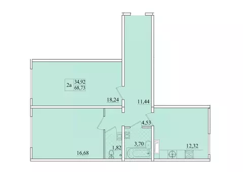 2-к кв. Крым, Симферопольский район, с. Мирное МирГрад жилой комплекс ...
