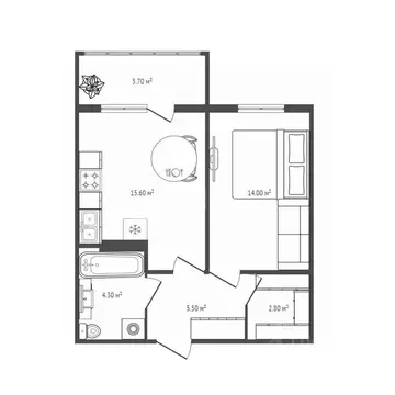 1-к кв. Брянская область, Брянск ул. Романа Брянского, 7 (46.1 м)