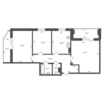 3-к кв. Мордовия, Саранск Севастопольская ул., 9А (80.0 м)