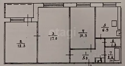 3-к кв. Башкортостан, Уфа ул. Менделеева, 211 (55.5 м)