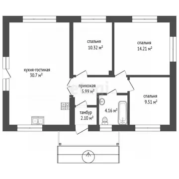 Дом в Мордовия, с. Лямбирь ул. Гагарина, 46 (78 м)