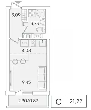 Студия Ленинградская область, Мурино Всеволожский район, ул. ...