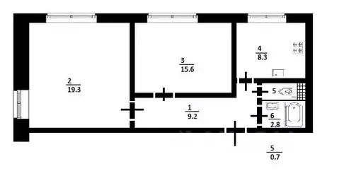 2-к кв. Санкт-Петербург ул. Новостроек, 35 (55.9 м)