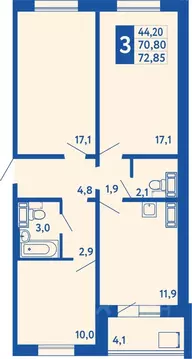 3-к кв. Башкортостан, Уфа Дема жилрайон, Новая Дема жилой комплекс ...