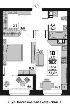 Свободной планировки кв. Волгоградская область, Волгоград Жилгородок ...