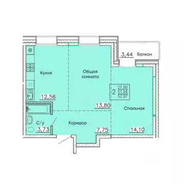 Свободной планировки кв. Бурятия, Улан-Удэ Энергетик мкр,  (52.97 м)