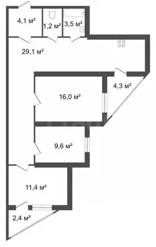 3-к кв. Башкортостан, Уфа ул. Мубарякова, 2/5 (75.7 м)