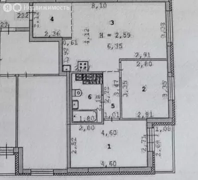 2-комнатная квартира: Екатеринбург, проспект Космонавтов, 91В (56.2 м)