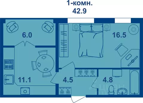 1-к кв. Костромская область, Кострома Магистральная ул., 71 (40.1 м)
