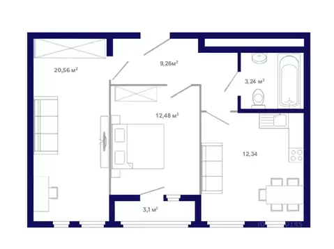 2-к кв. Иркутская область, Иркутский муниципальный округ, Маркова рп, ...