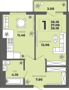 1-к кв. Калининградская область, Калининград ул. Генерала Толстикова, ...