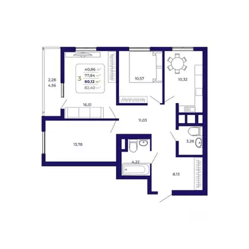 3-к кв. Башкортостан, Уфа Затон-Восточный жилрайон, Паруса жилой ...