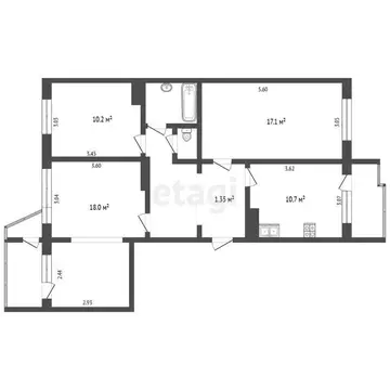 3-комнатная квартира: Петропавловск-Камчатский, Даурская улица, 8 ...