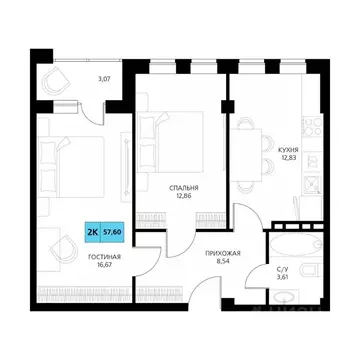 2-к кв. Дагестан, Дербент  (57.6 м)