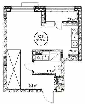 1-комнатная квартира: Нижний Новгород, посёлок Cовхоза Цветы (35.2 м)