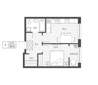1-к кв. Дагестан, Дербент ул. Сальмана (38.8 м)