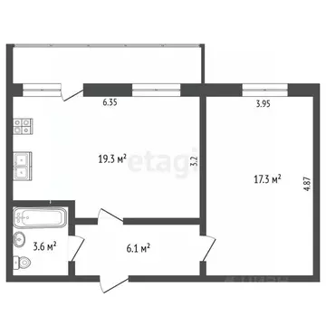 2-к кв. Калужская область, Калуга ул. Бориса Литвинчука, 15 (51.0 м)