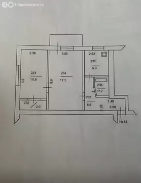 2-комнатная квартира: Азов, проспект Зои Космодемьянской, 56 (45.2 м)