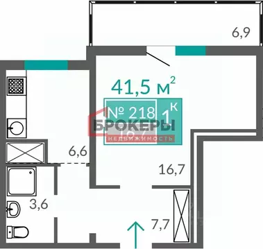 1-к кв. Крым, Евпатория ул. Симферопольская, 2Ц (41.5 м)