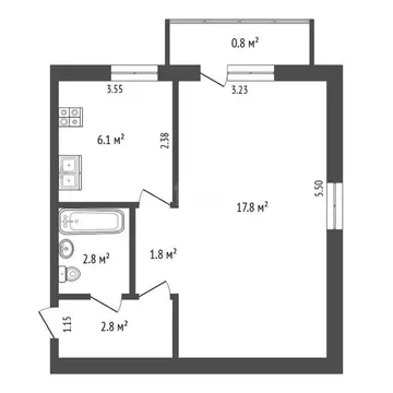 1-комнатная квартира: Феодосия, Армянская улица, 4 (31.3 м)