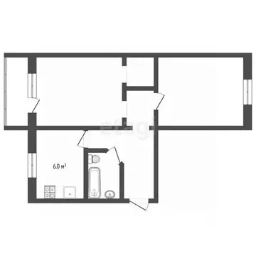 2-к кв. Тюменская область, Тюмень ул. 50 лет ВЛКСМ, 105 (46.6 м)
