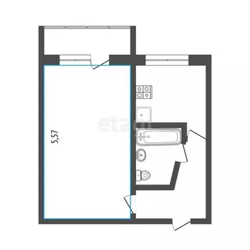 1-комнатная квартира: Иркутск, Байкальская улица, 290 (30 м)