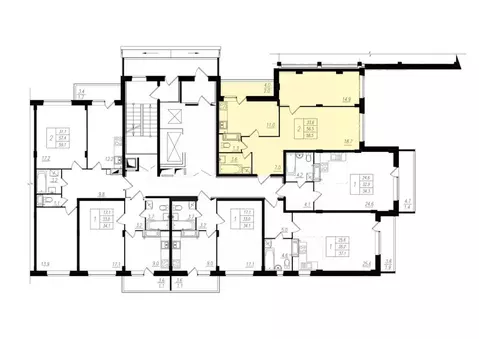 2-к кв. Чувашия, Чебоксары ул. Прогрессивная, 2 (56.8 м)
