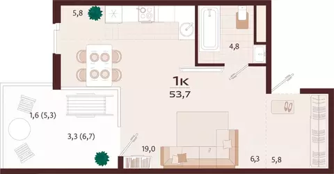 1-к кв. Крым, Ялта ул. Спендиарова, 5 (52.9 м)